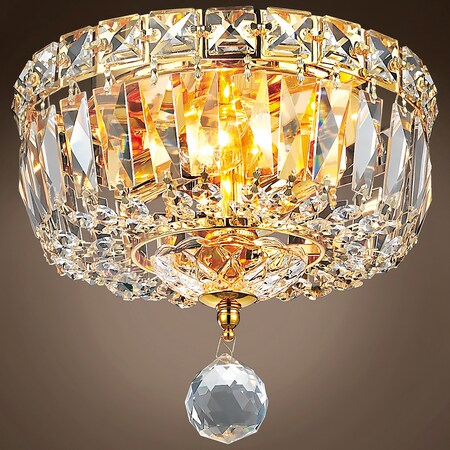 Joshua Marshal Invisible 2 Light 8 Gold Flush Mount With Clear European/Swarovski Cry 701267-007